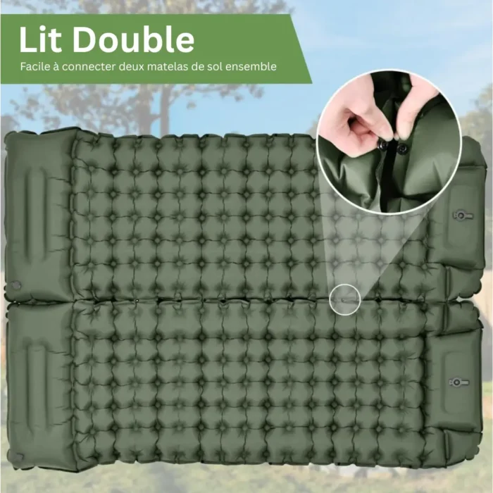 Matelas Gonflable 1 Personne Vert Clair – Image 5